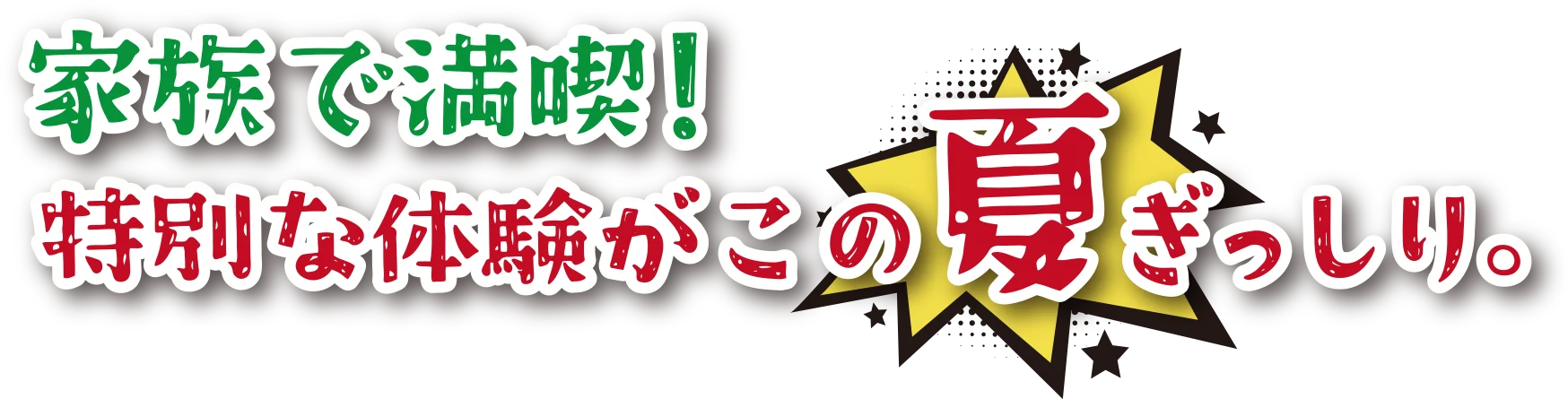 家族で満喫！特別な体験がこの夏ぎっしり。